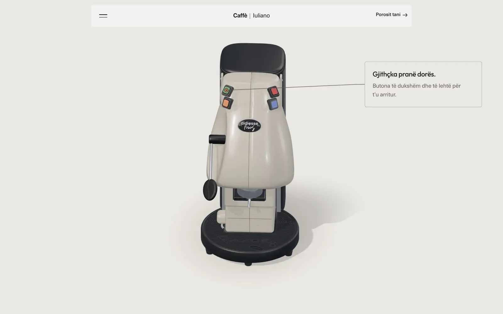 Caffè Iuliano, schermata del sito