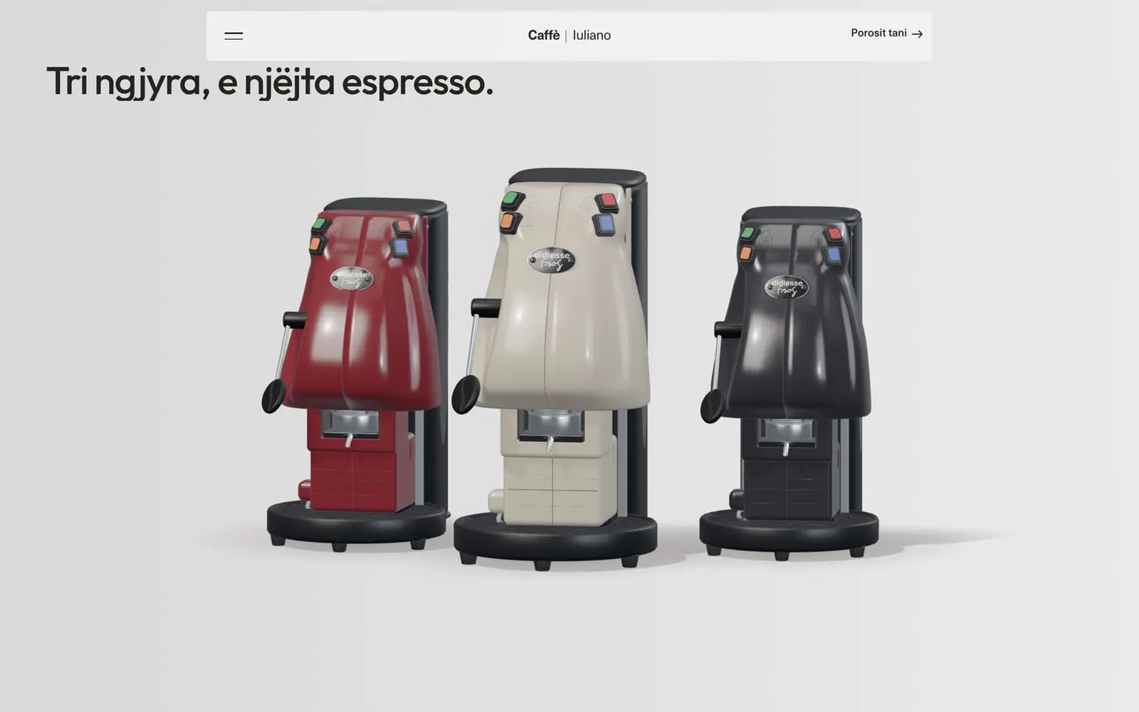 Caffè Iuliano, schermata del sito