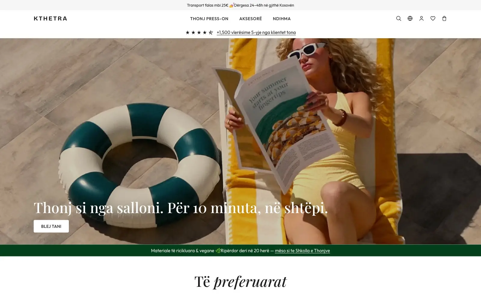 Kthetra, schermata del sito