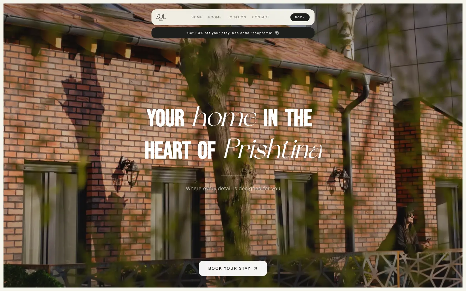 ZOE Hotel · Hotel / Markenwebsite · Pluton Studio