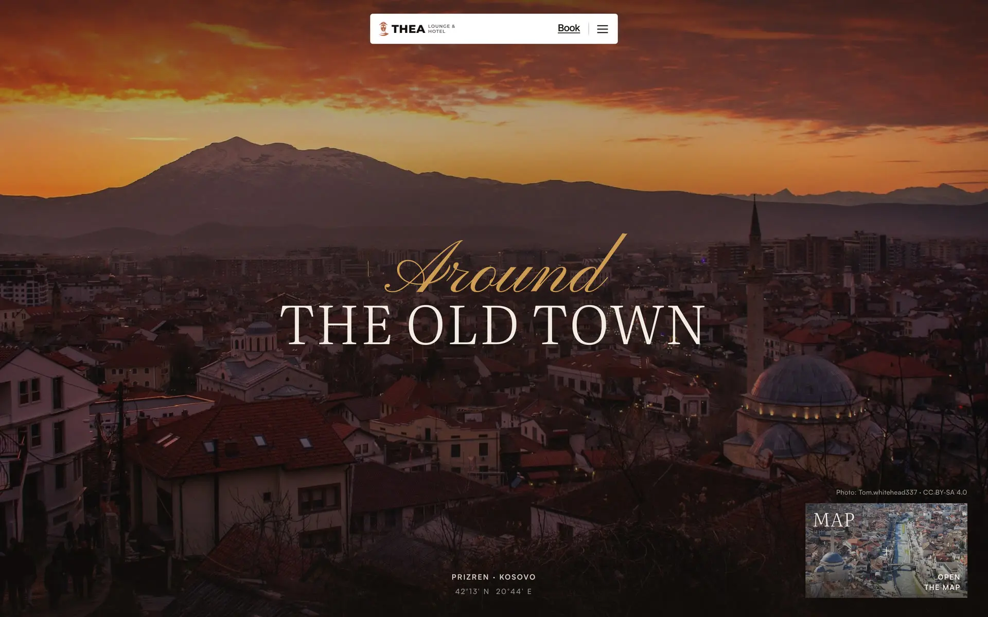 The Prizren page of theahotel.com: Around the old town, over the town and its mountains at sunset