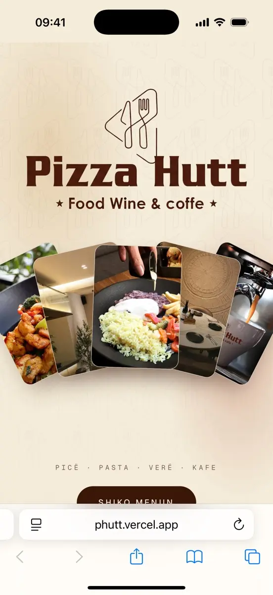 Pizza Hutt, schermata del sito