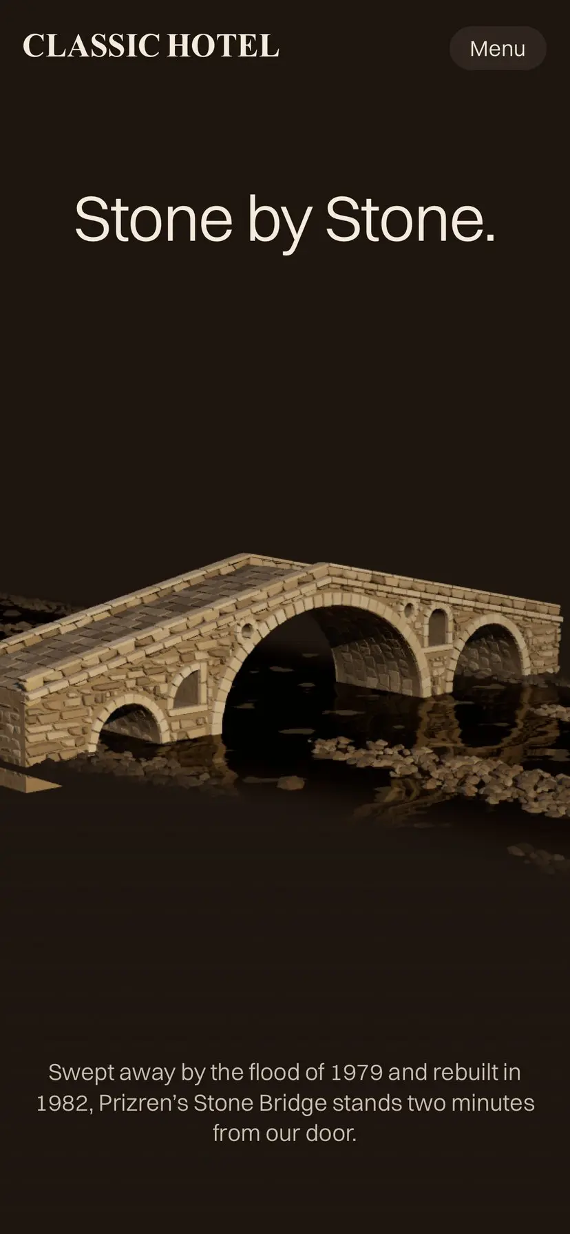 The 3D Stone Bridge of Classic Hotel on a phone