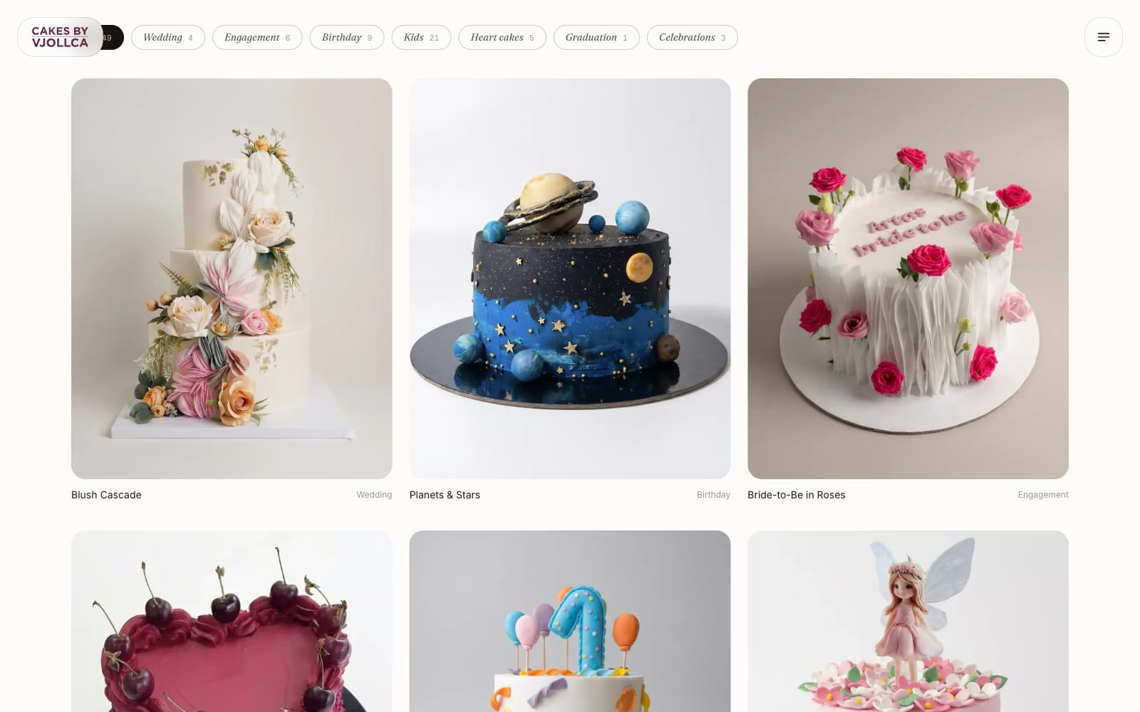 Cakes by Vjollca, site view