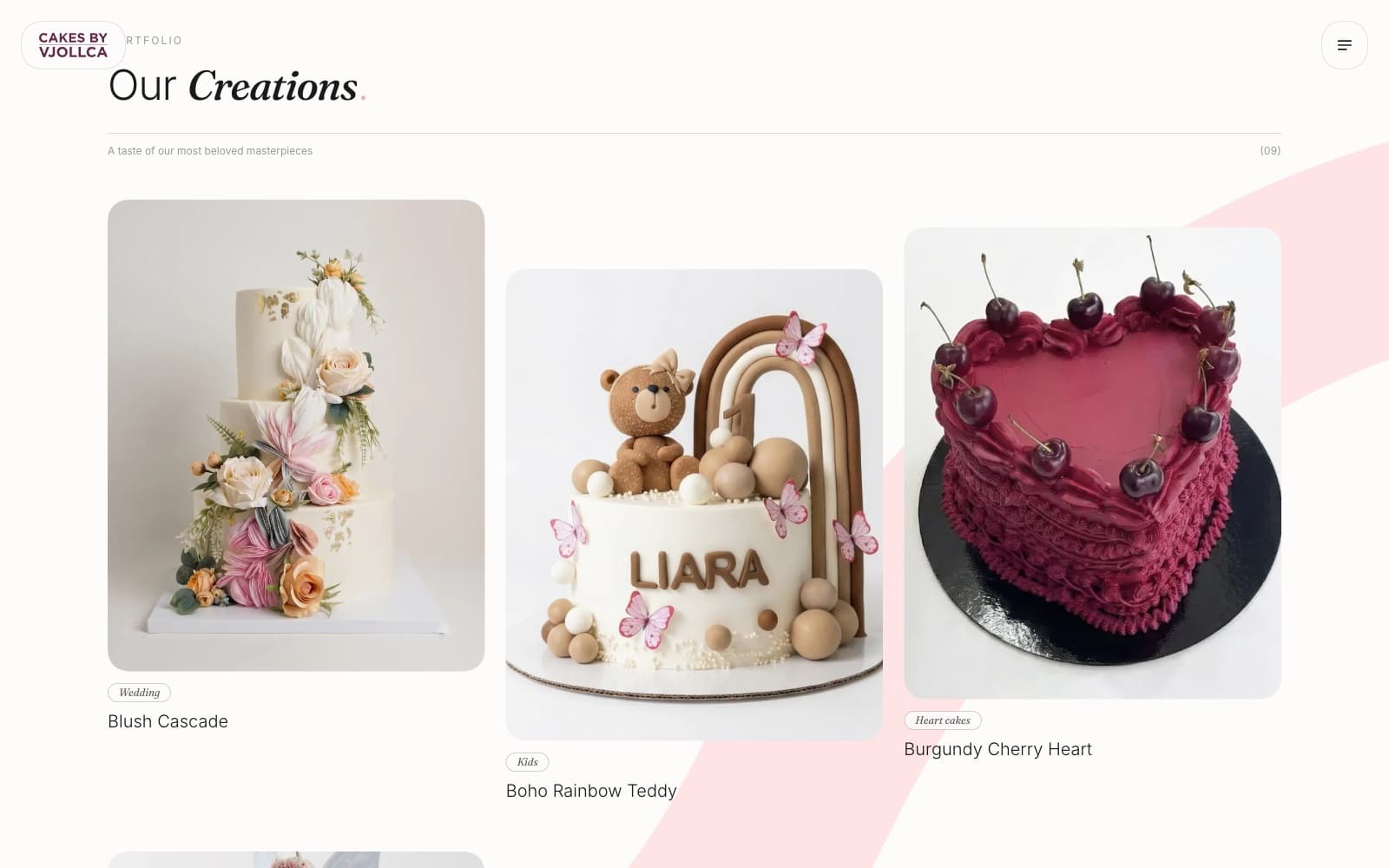 Cakes by Vjollca, site view