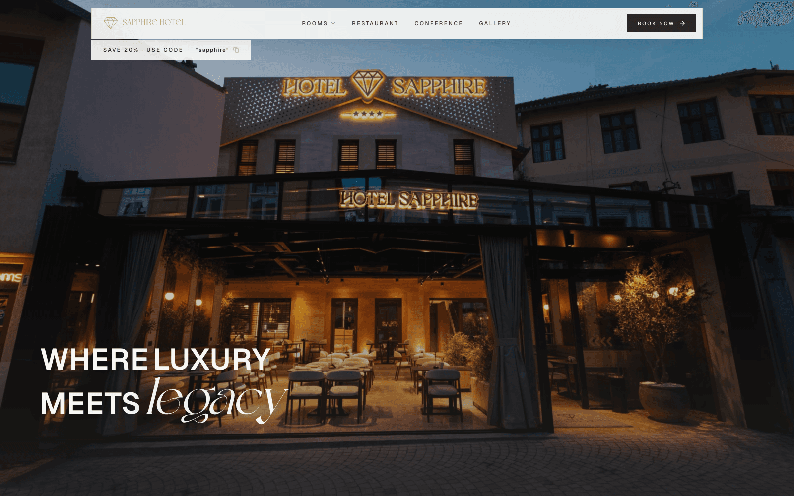 Sapphire Hotel · Hotel / Brand Site · Pluton Studio