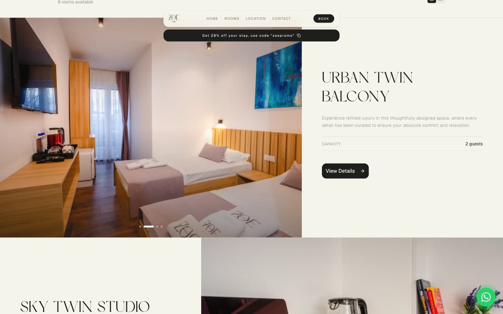 ZOE Hotel, site view