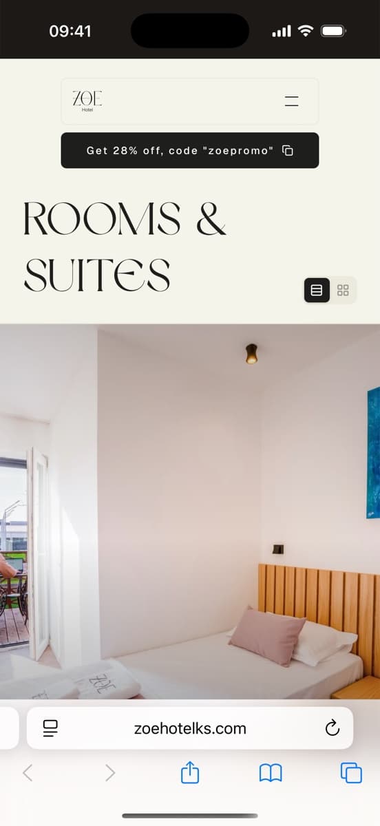 ZOE Hotel, site view