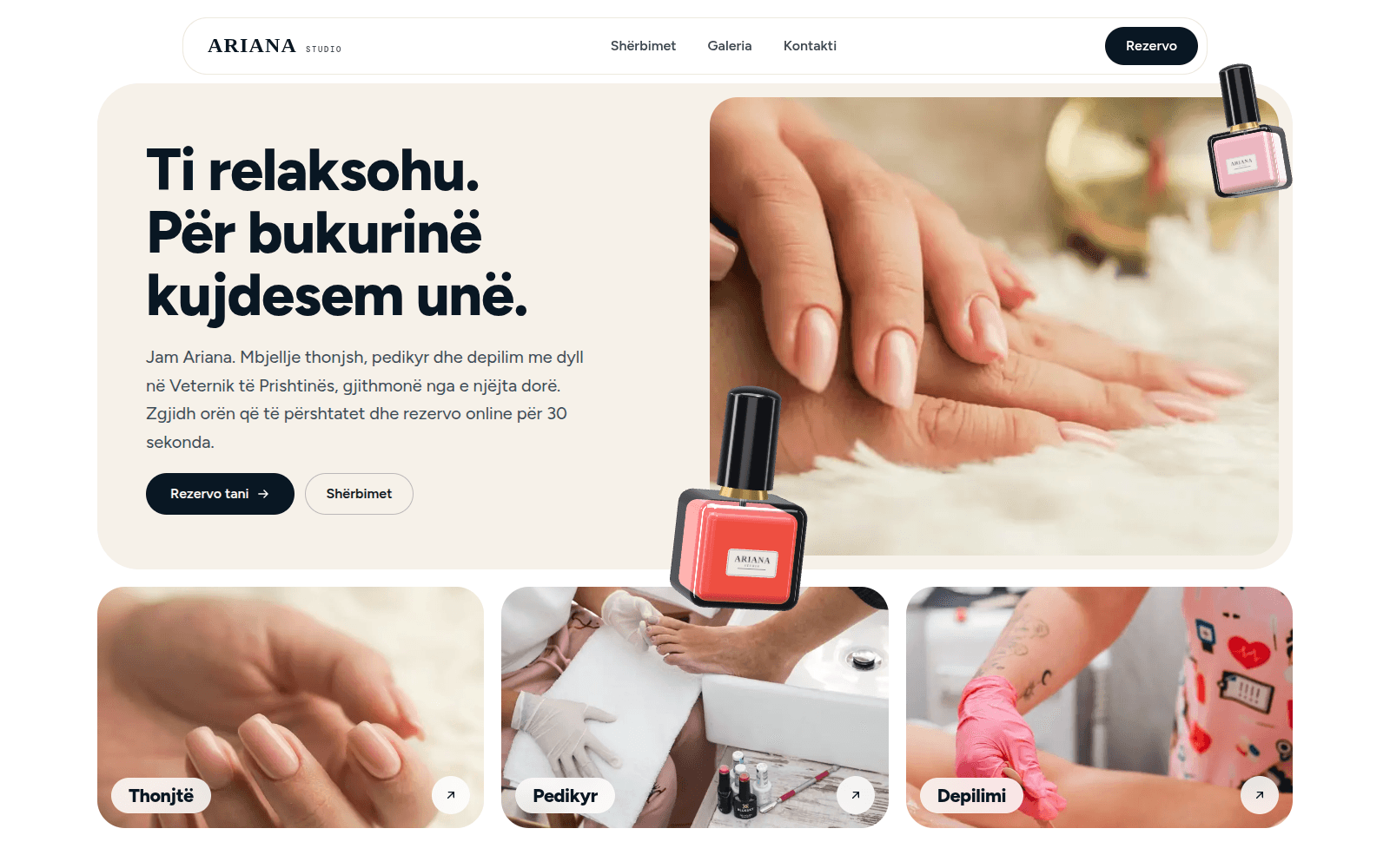 Ariana Studio · Booking System / Brand Site · Pluton Studio