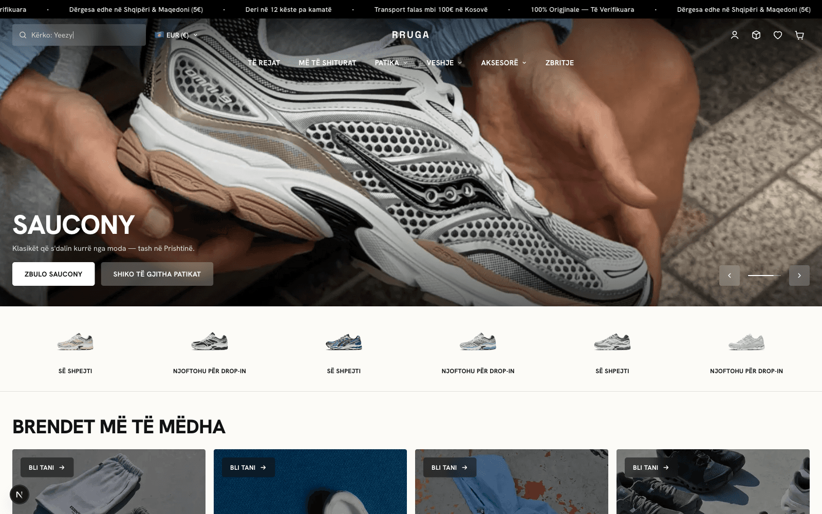 Rruga Shoe Store · E-commerce / Streetwear · Pluton Studio